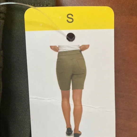 Dkny Womens Comfort Stretch Pull-on Bermuda Shorts S Color Olive - Picture 3 of 10